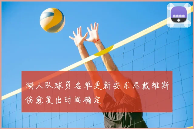 湖人队球员名单更新安东尼戴维斯伤愈复出时间确定